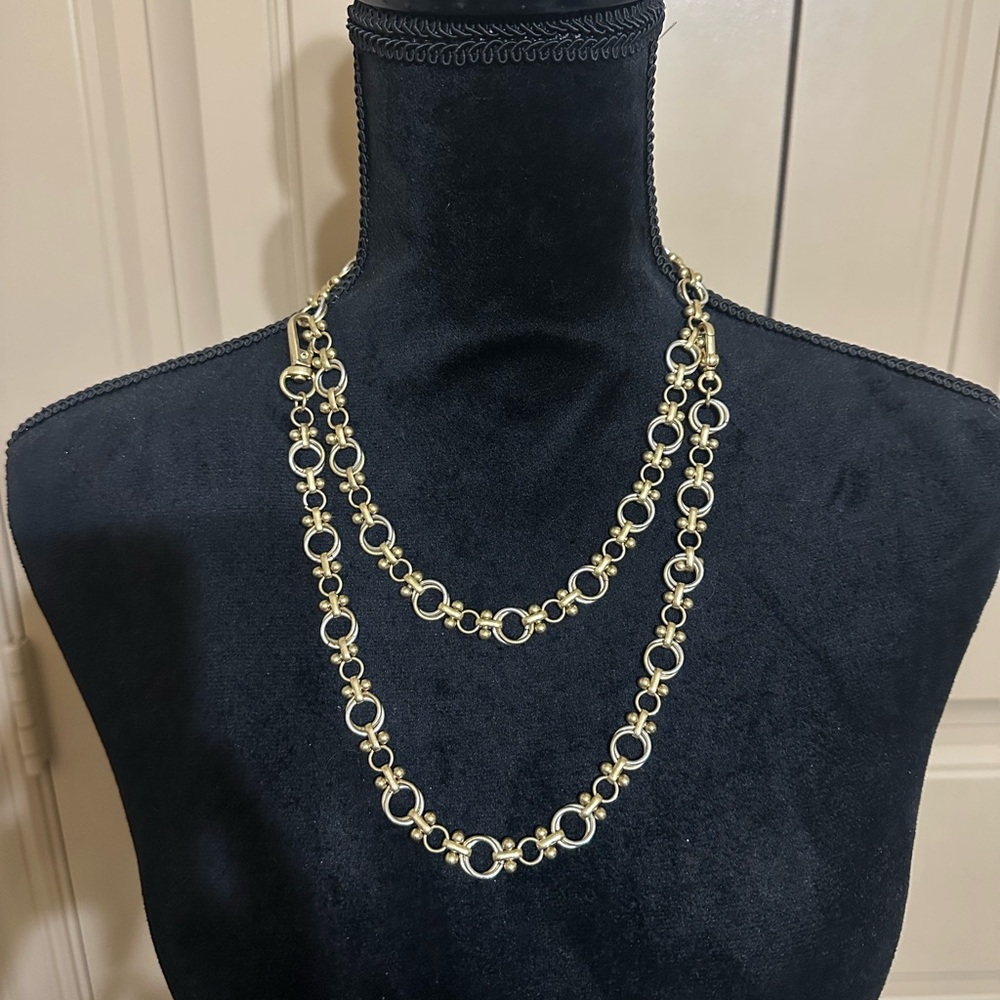 CAbi Elegant Gold and Silver Women's Necklace Multiple Way to Wear Like New!